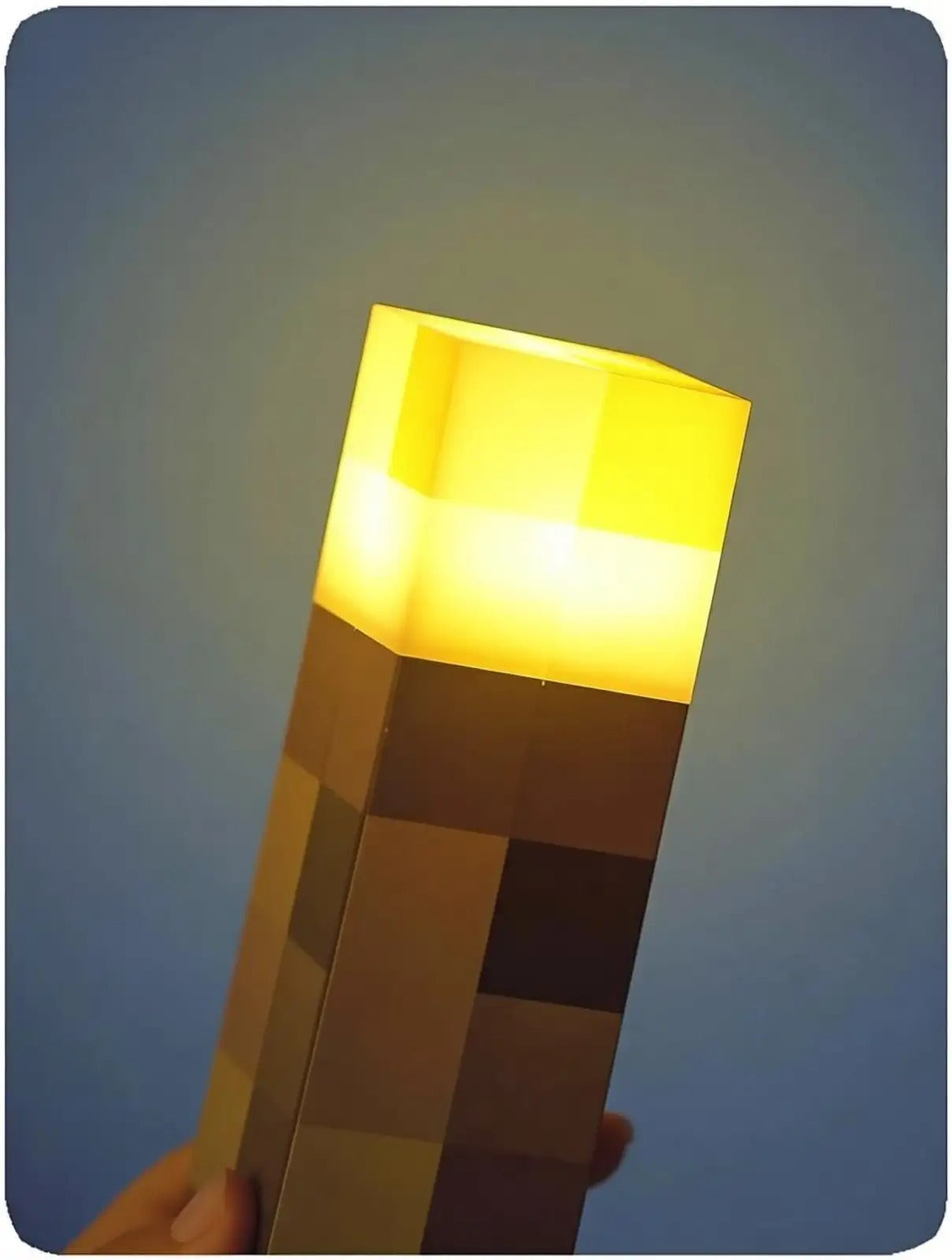Minecraft Torch Lamp LED Night Light – Rechargeable Pixel Gaming Room Decor