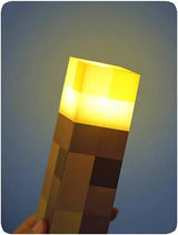 Minecraft Torch Lamp LED Night Light – Rechargeable Pixel Gaming Room Decor
