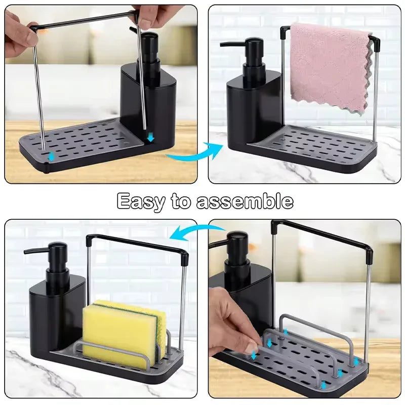 Multi-Functional Kitchen Soap Dispenser with Sponge Holder view 4 - Nexusmart Pakistan