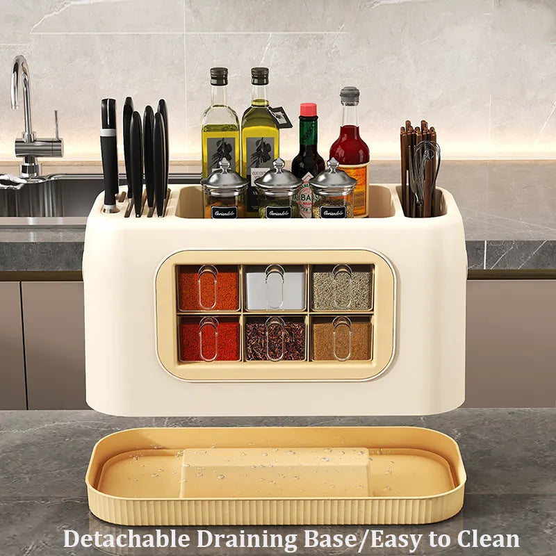 Multifunction Spice & Cutlery Holder – Kitchen Organizer