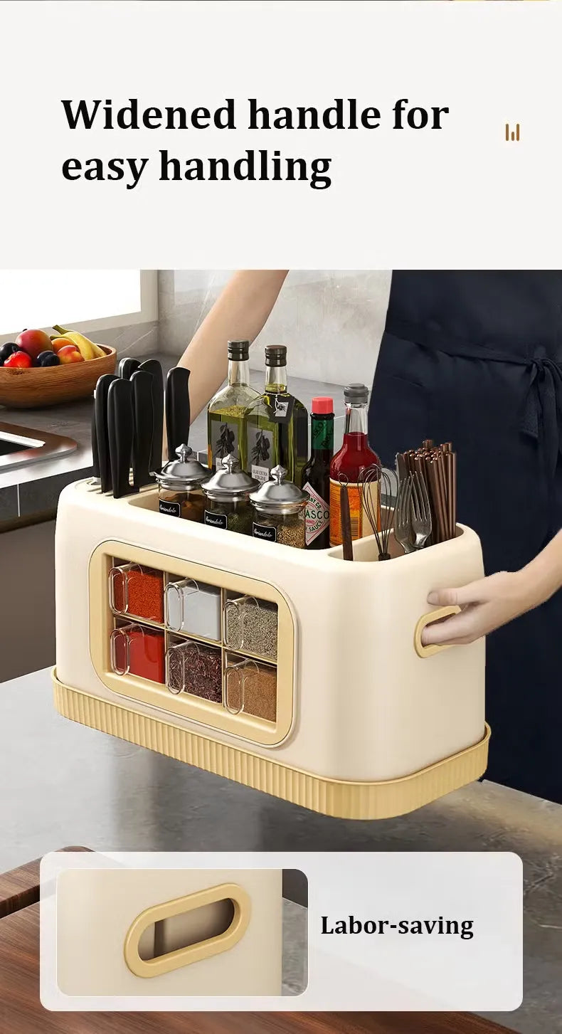 Multifunction Spice & Cutlery Holder – Kitchen Organizer