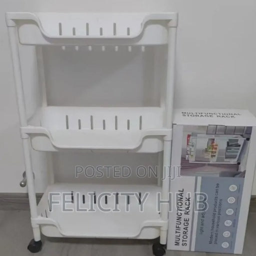 3-Layer Multi-Functional Storage Trolley with Wheels