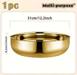 Big Capacity Golden Bowl with Lid – Multipurpose Serving & Storage Bowl