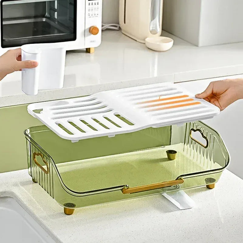 Multifunctional Dish Drainer with Utensil Holder product image - Nexusmart Pakistan