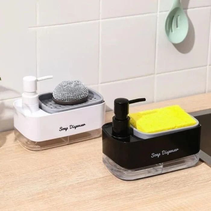 2-in-1 Dish Soap Pump Dispenser with Sponge Holder product image - Nexusmart Pakistan