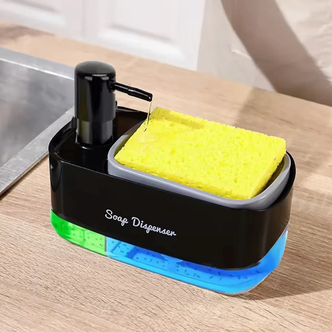 2-in-1 Dish Soap Pump Dispenser with Sponge Holder view 8 - Nexusmart Pakistan