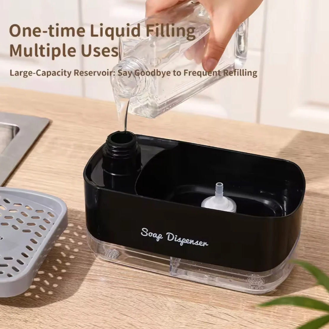 2-in-1 Dish Soap Pump Dispenser with Sponge Holder view 3 - Nexusmart Pakistan