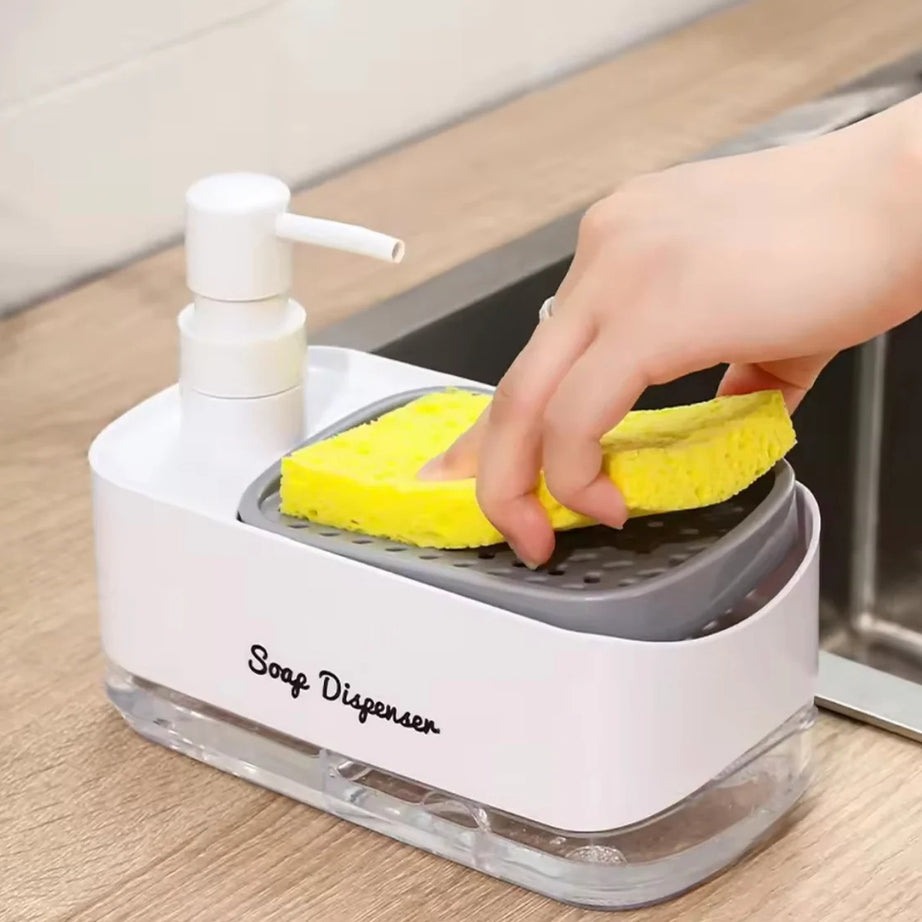 2-in-1 Dish Soap Pump Dispenser with Sponge Holder view 5 - Nexusmart Pakistan