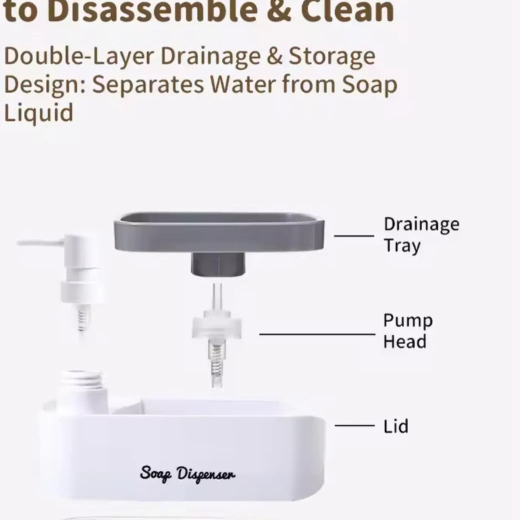 2-in-1 Dish Soap Pump Dispenser with Sponge Holder view 7 - Nexusmart Pakistan