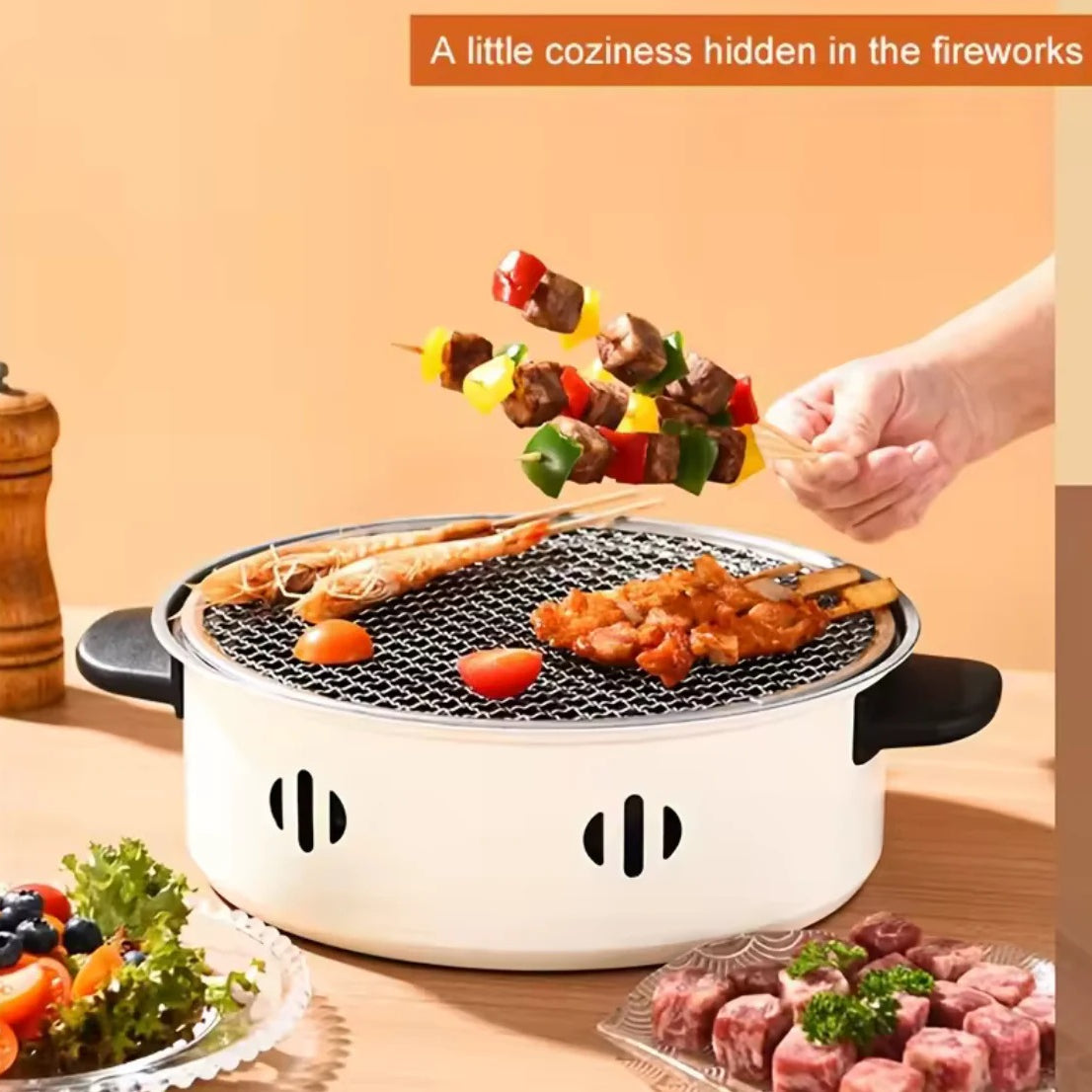 Portable Korean Charcoal Bbq Grill Stove Kitchen & Cooking view 3 - Nexusmart Pakistan