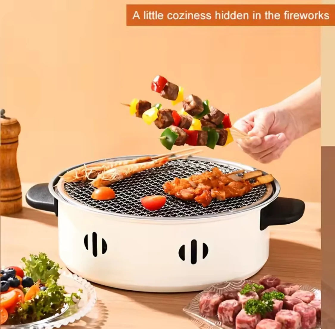 Portable Korean Charcoal Bbq Grill Stove Kitchen & Cooking view 3 - Nexusmart Pakistan