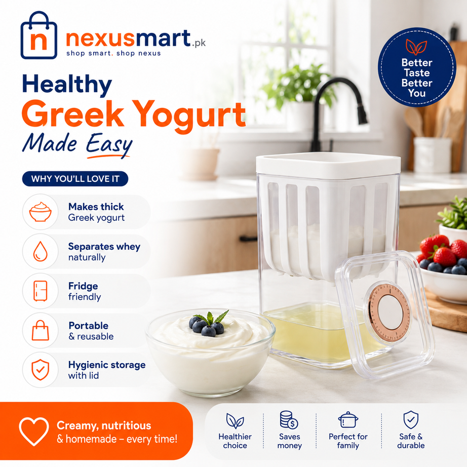 Portable Greek Yogurt Strainer Cup with Fine Mesh Separator & Lid