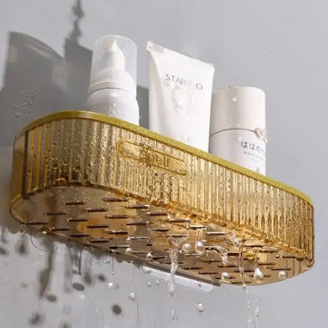 Luxury Acrylic Wall Mounted Bathroom Shelf Organizer | Shampoo & Cosmetic Storage Rack