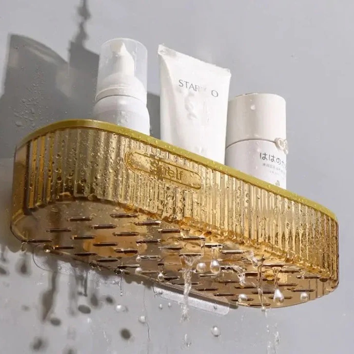 Luxury Acrylic Wall Mounted Bathroom Shelf Organizer | Shampoo & Cosmetic Storage Rack