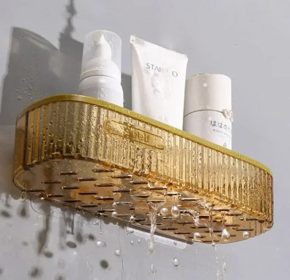 Luxury Acrylic Wall Mounted Bathroom Shelf Organizer | Shampoo & Cosmetic Storage Rack