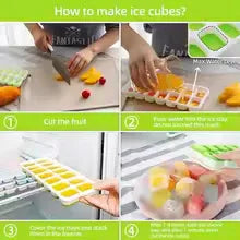 14-Grid Ice Cube Tray with Lid – Easy-Release Freezer Mold