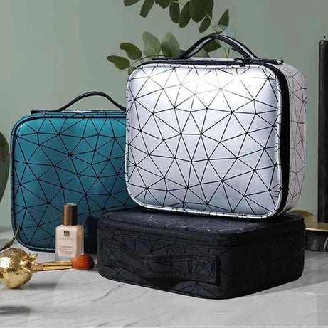 Diamond Cut Cosmetic Bag for Makeup and Essentials