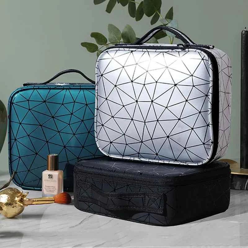 Diamond Cut Cosmetic Bag for Makeup and Essentials