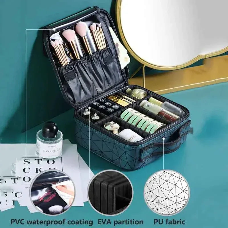 Diamond Cut Cosmetic Bag for Makeup and Essentials