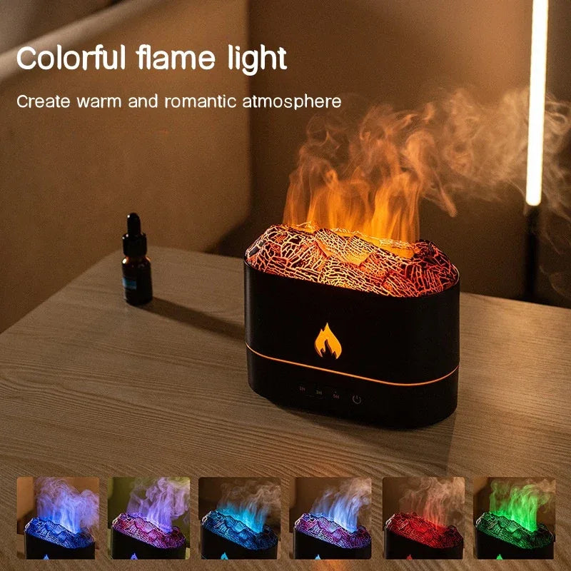 Electric Flame Humidifier – LED Aroma Diffuser