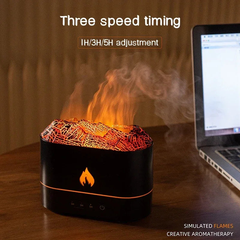 Electric Flame Humidifier – LED Aroma Diffuser