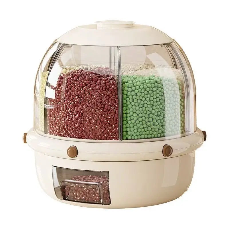 Luxury 360° Rotating Multi-Grid Rice & Grain Dispenser - 10KG