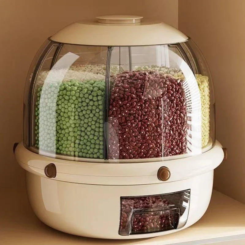 Luxury 360° Rotating Multi-Grid Rice & Grain Dispenser - 10KG