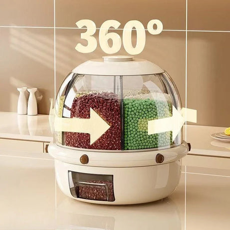 Luxury 360° Rotating Multi-Grid Rice & Grain Dispenser - 10KG