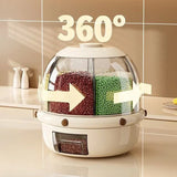 Luxury 360° Rotating Multi-Grid Rice & Grain Dispenser - 10KG
