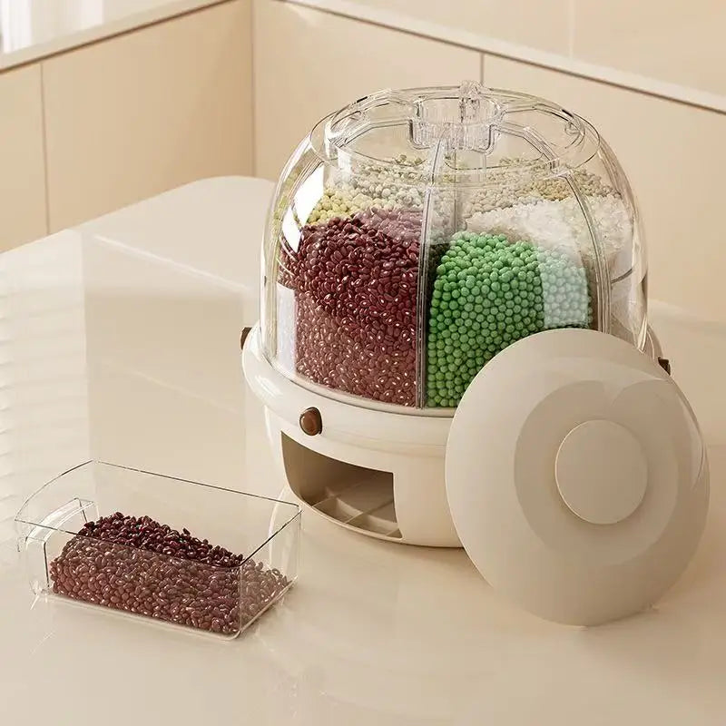 Luxury 360° Rotating Multi-Grid Rice & Grain Dispenser - 10KG
