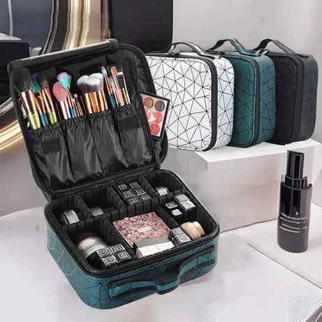 Diamond Cut Cosmetic Bag – Stylish Makeup Pouch