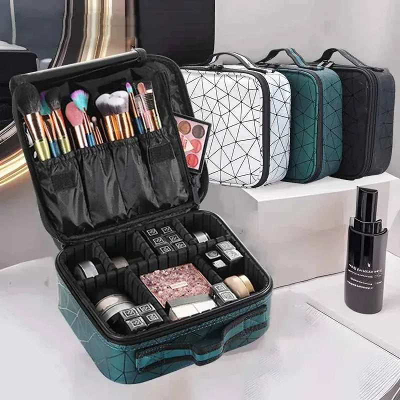 Diamond Cut Cosmetic Bag – Stylish Makeup Pouch