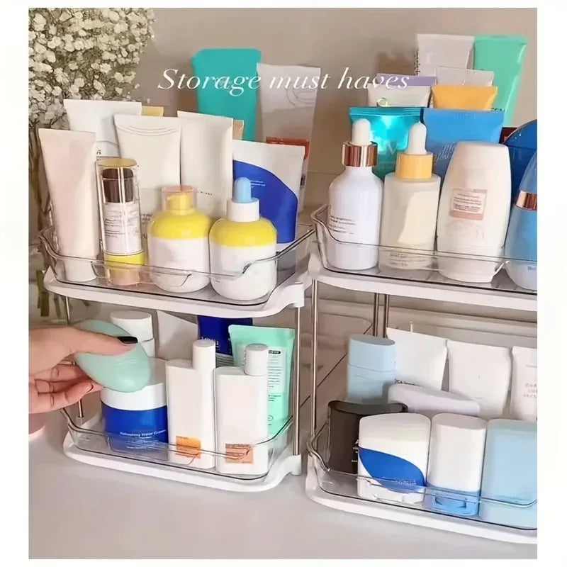 2-Tier Acrylic Under Sink Organizer with Pull-Out Drawers