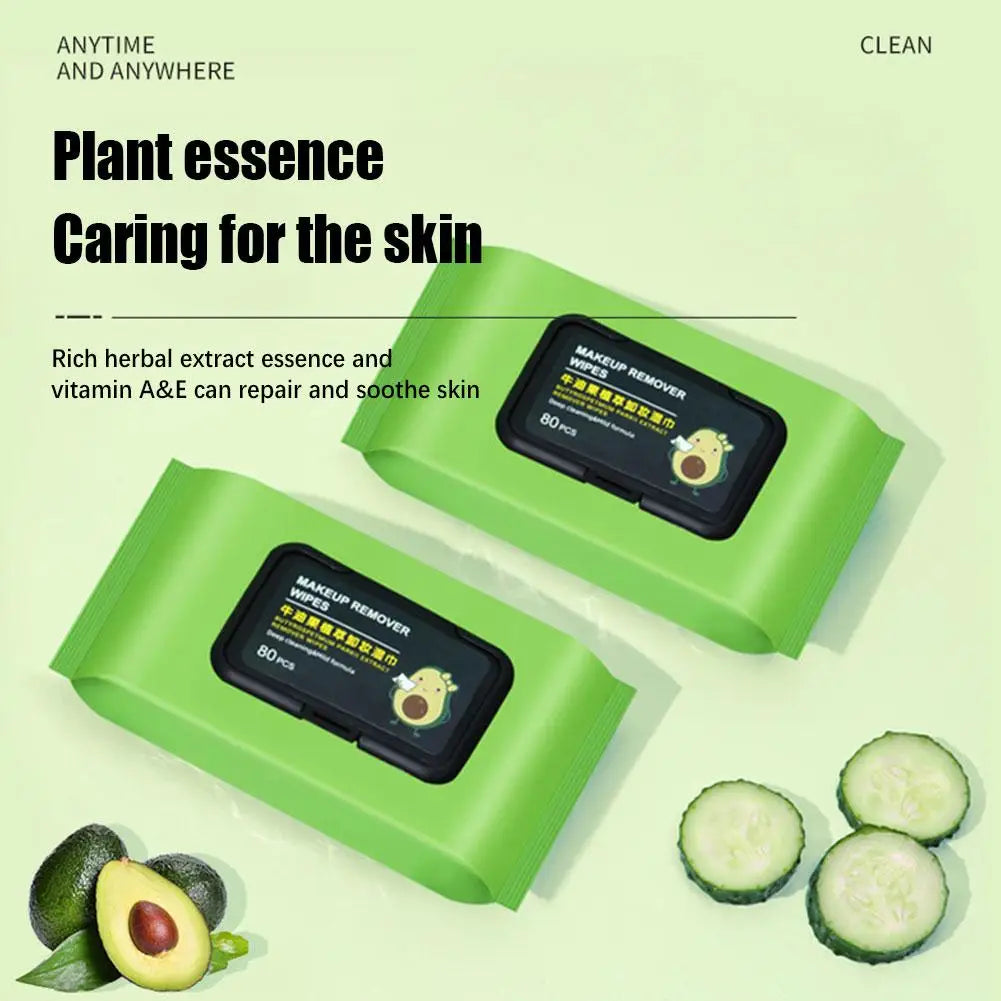 Avocado Makeup Remover Wipes – 80 Pcs Pack