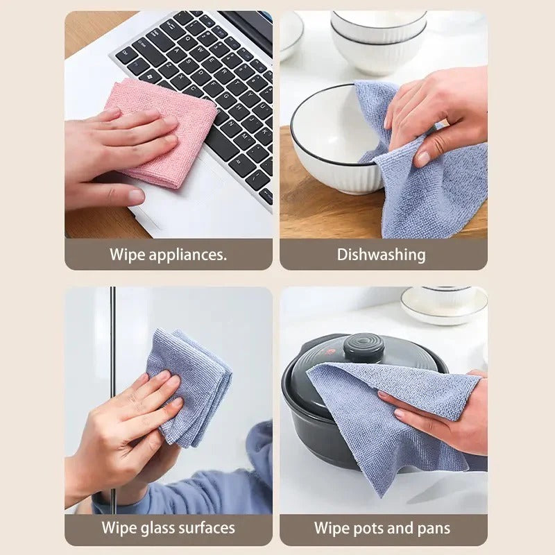 Reusable Microfiber Cleaning Cloth 20 Pcs Cleaning & Laundry view 2 - Nexusmart Pakistan