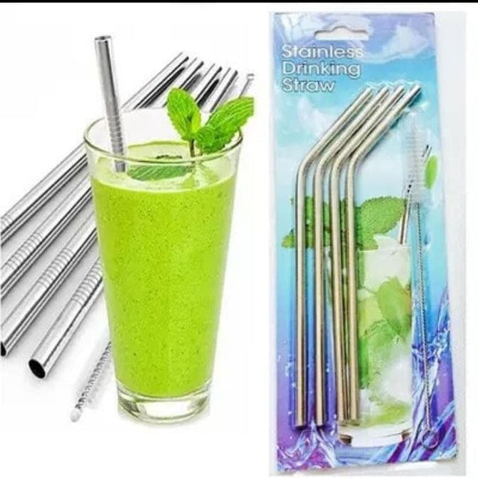 Steel Straw 4pcs Set Kitchen & Dining Essentials view 3 - Nexusmart Pakistan