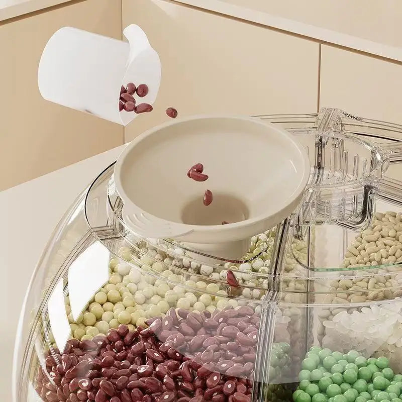 Luxury 360° Rotating Multi-Grid Rice & Grain Dispenser - 10KG