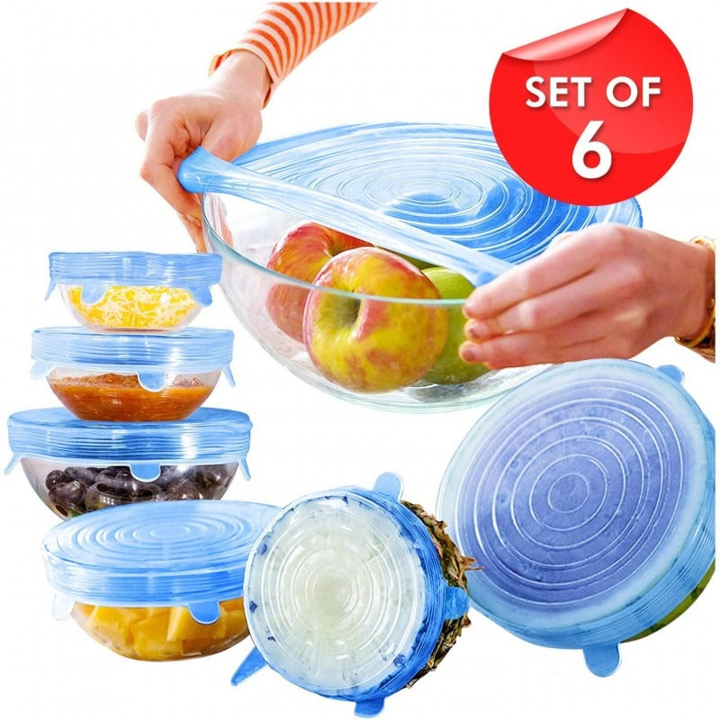 6 Pcs Silicone Airtight Bowl Cover Lids Kitchen & Cooking product image - Nexusmart Pakistan