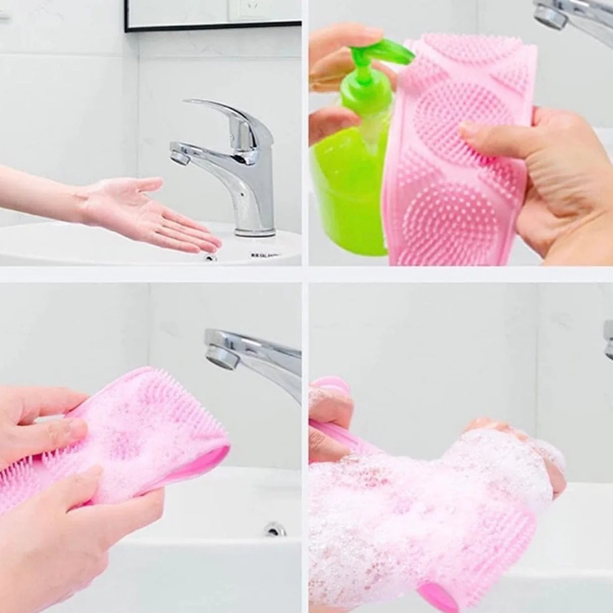 Silicone Shower Scrubber Belt Bathroom & Personal Care product image - Nexusmart Pakistan