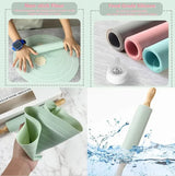 Silicone Dough Mat & Rolling Pin Set – Kitchen & Cooking
