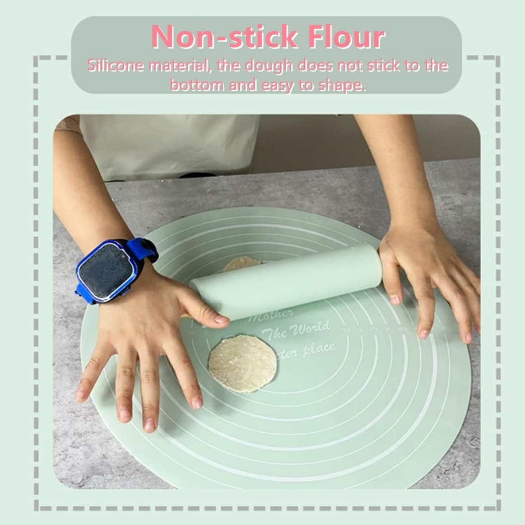 Silicone Dough Mat & Rolling Pin Set – Kitchen & Cooking