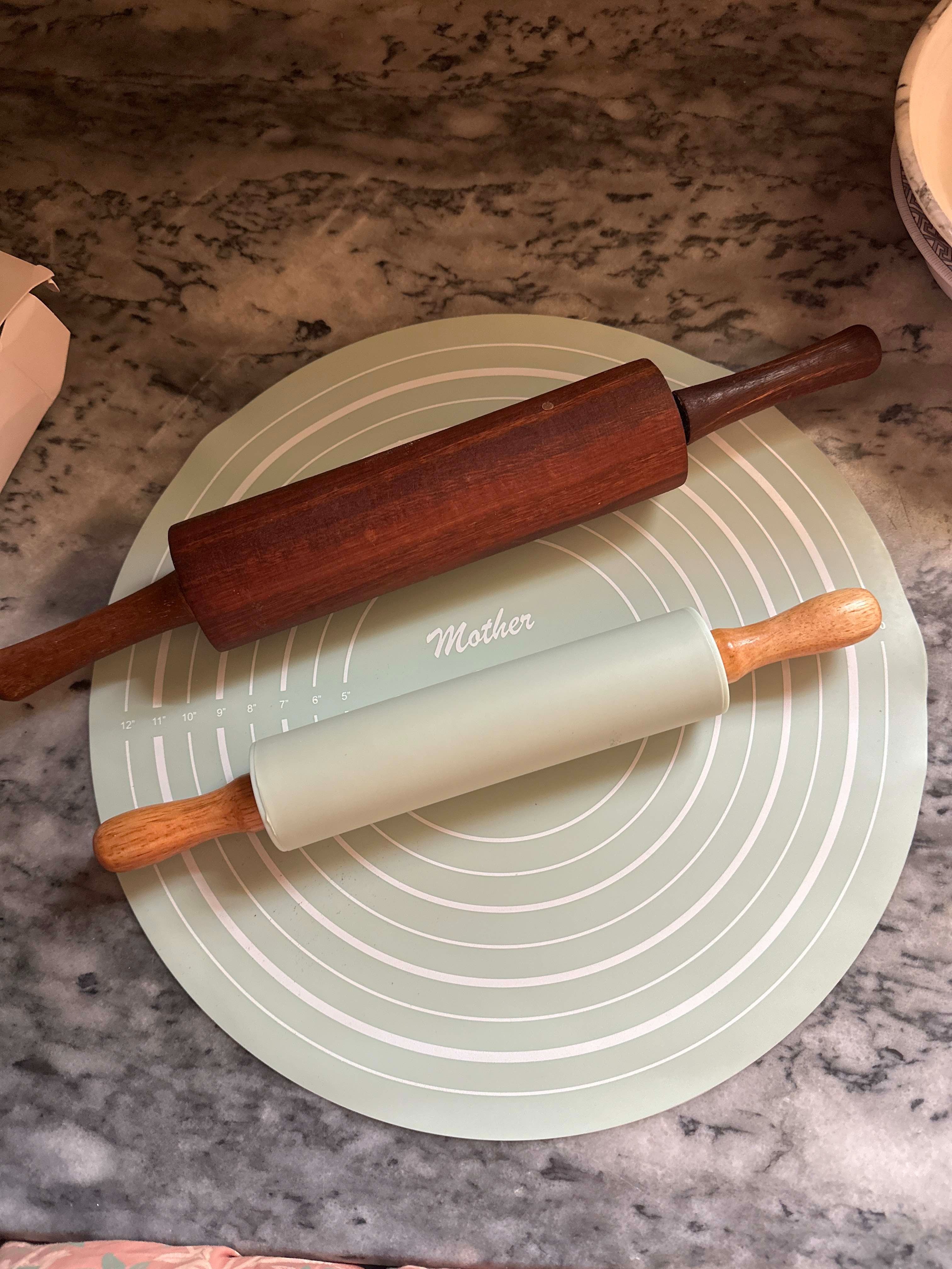 Silicone Dough Mat & Rolling Pin Set – Kitchen & Cooking