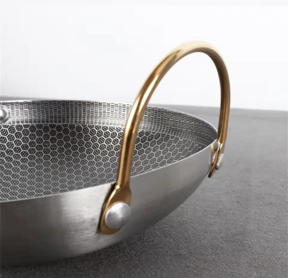 Mini Honeycomb Non-Stick Karahi 20cm – Heavy Duty Double Handle Wok Pan