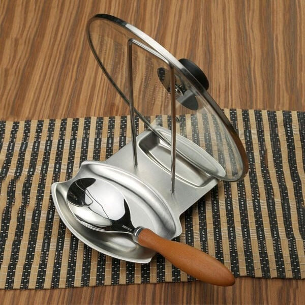 Lid & Spoon Stand Holder Stainless Steel Kitchen & Cooking view 6 - Nexusmart Pakistan