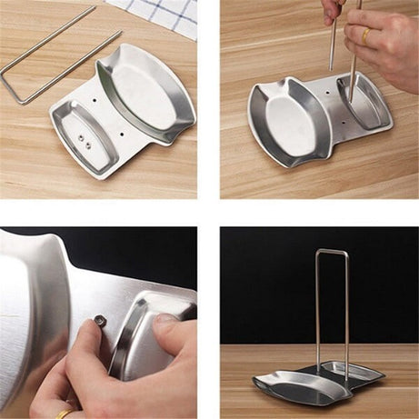 Lid & Spoon Stand Holder Stainless Steel Kitchen & Cooking view 7 - Nexusmart Pakistan