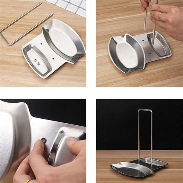 Lid & Spoon Stand Holder Stainless Steel Kitchen & Cooking view 7 - Nexusmart Pakistan
