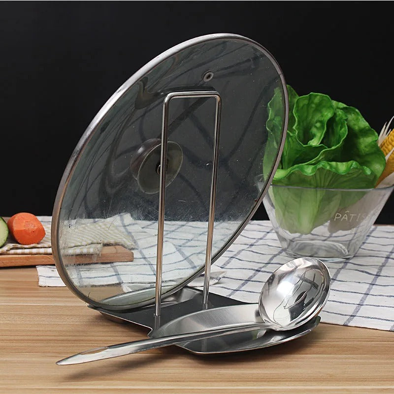 Lid & Spoon Stand Holder Stainless Steel Kitchen & Cooking view 9 - Nexusmart Pakistan