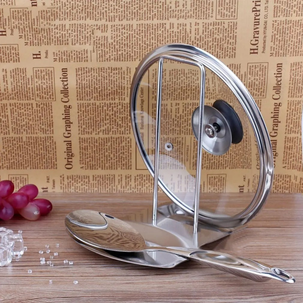 Lid & Spoon Stand Holder Stainless Steel Kitchen & Cooking view 5 - Nexusmart Pakistan