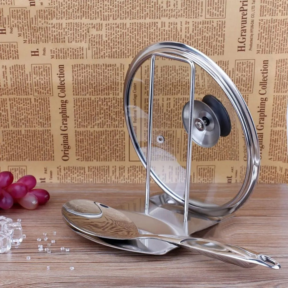 Lid & Spoon Stand Holder Stainless Steel Kitchen & Cooking view 5 - Nexusmart Pakistan