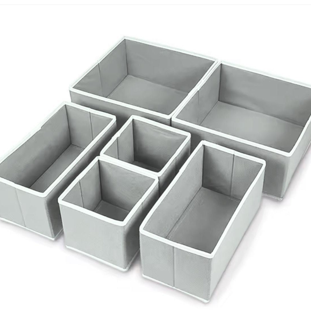 6-Piece Fabric Drawer Organizer Set Foldable Storage Bins for Home product image - Nexusmart Pakistan